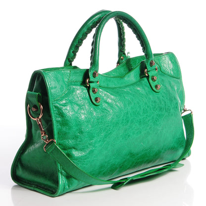 Balenciaga Agneau Giant 12 Rose Gold Hardware City Vert Poker 9 of 16