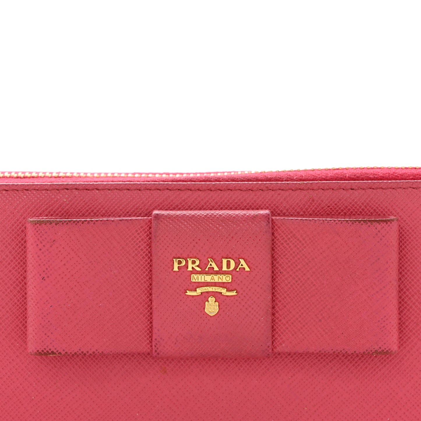 Saffiano Fiocco Bow Zip Around Wallet Peonia