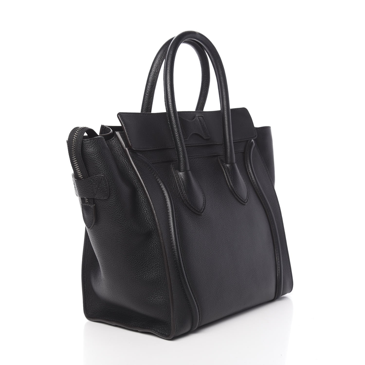 Celine Drummed Calfskin Mini Luggage Black 3 of 10