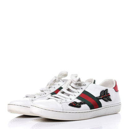Gucci Calfskin Web Studded Arrow Ace Sneakers 36.5 White 3 of 12