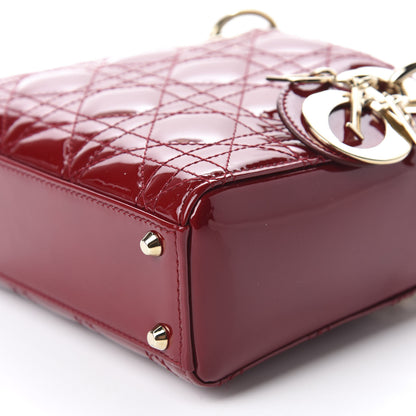 Christian Dior Patent Cannage Mini Lady Dior Red 8 of 11