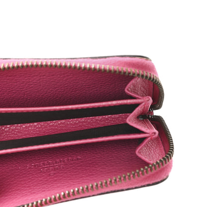 Gucci Grained Calfskin Logo Zip Around Card Case Box Pink Green 5 of 6