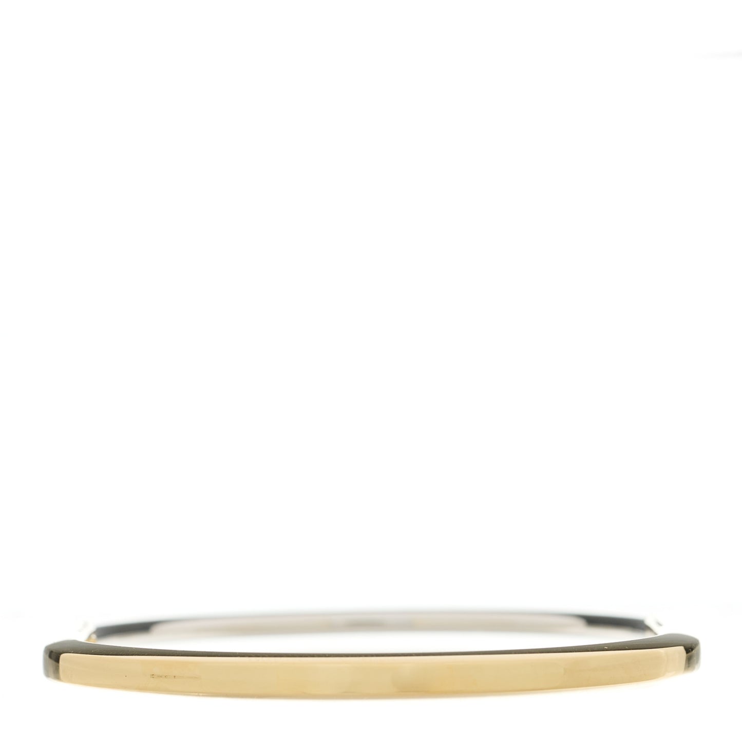 18K Yellow White Gold Lock Narrow Bangle Bracelet
