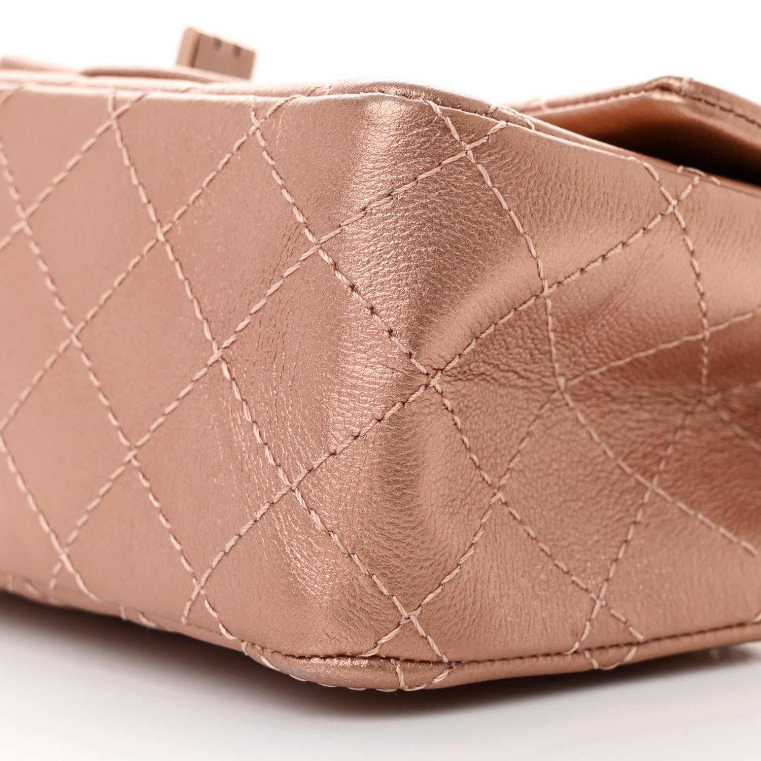 Chanel Metallic Grained Calfskin Quilted 2.55 Reissue Mini Flap Copper Pink 10 of 12