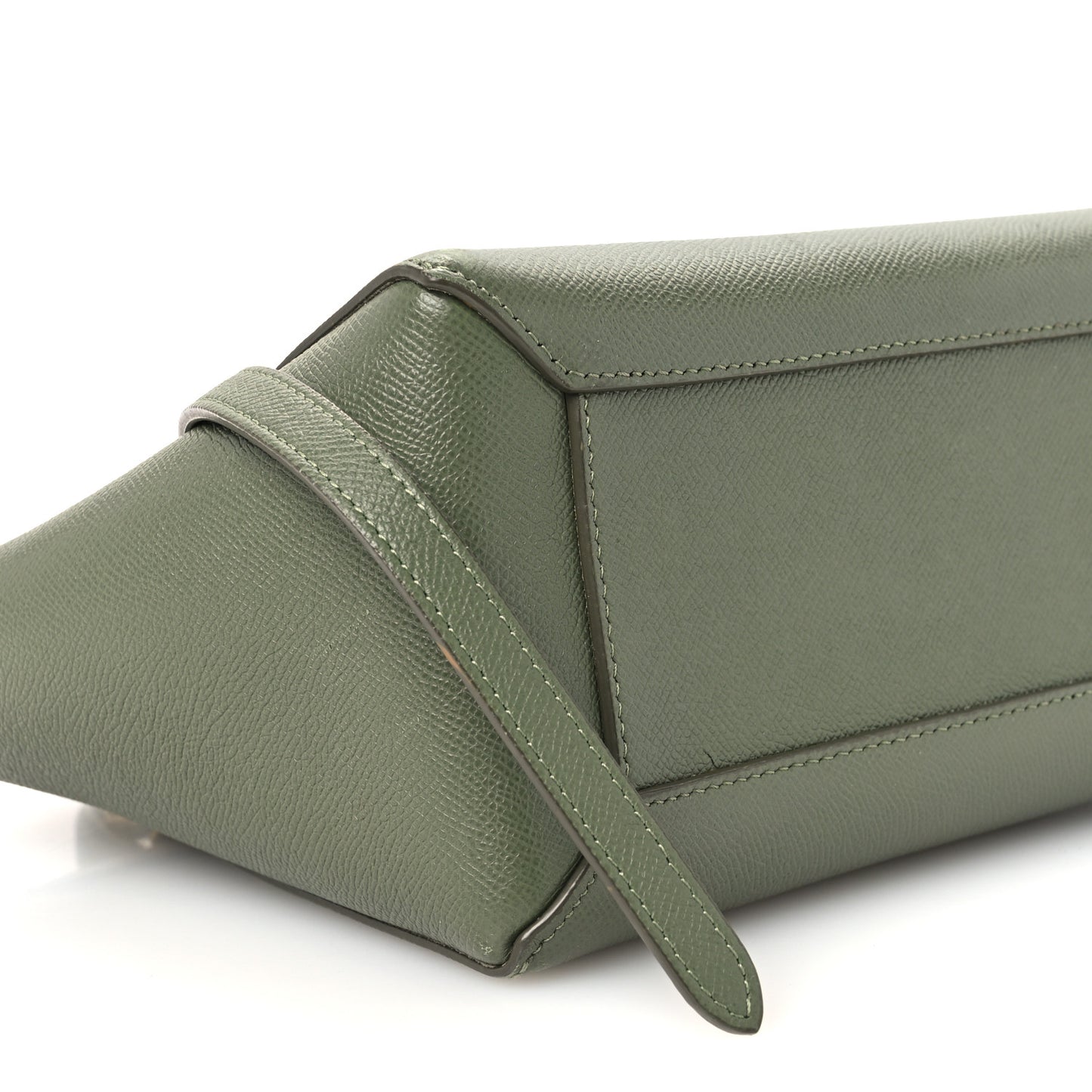 Grained Calfskin Micro Belt Bag Army Green