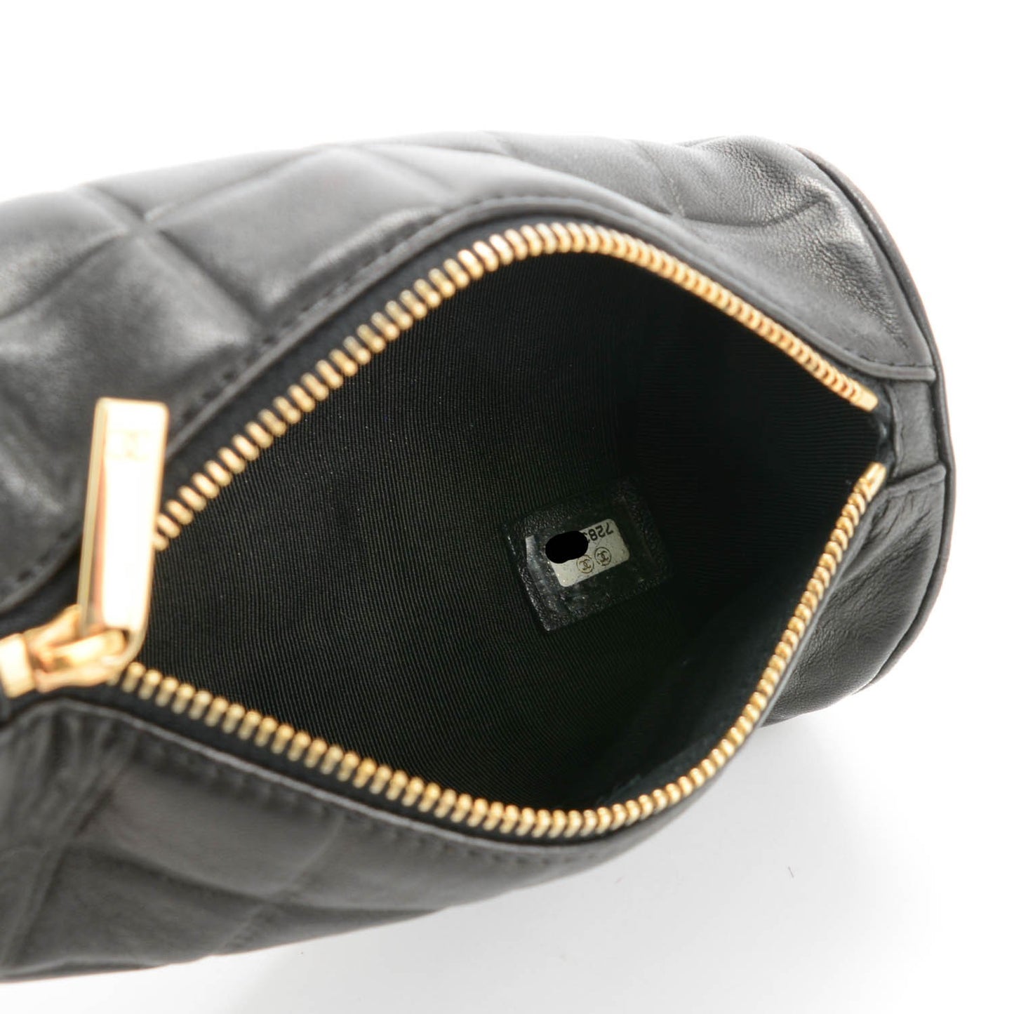 Lambskin Chocolate Bar Cosmetic Pouch Black