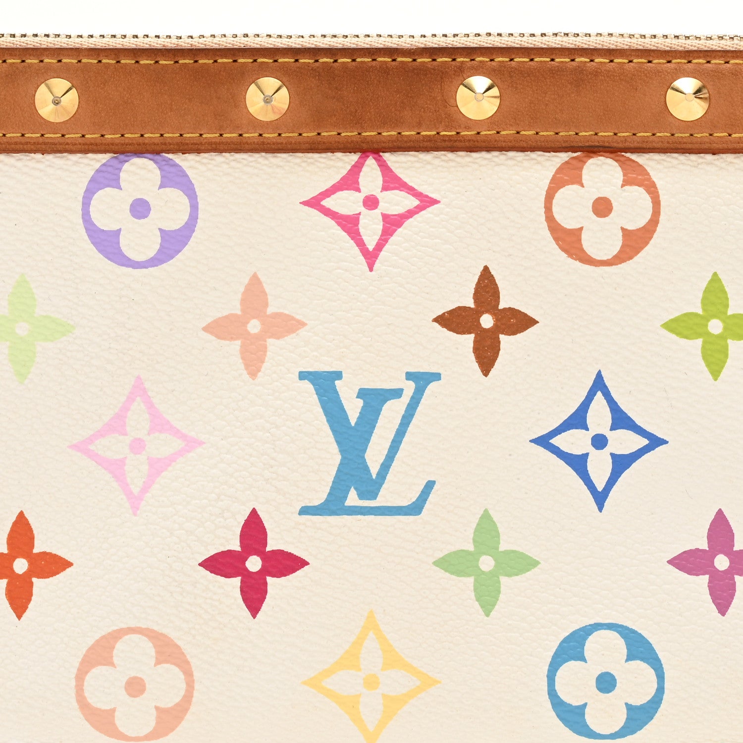 Louis Vuitton Monogram Multicolor Pochette Accessories White 7 of 9
