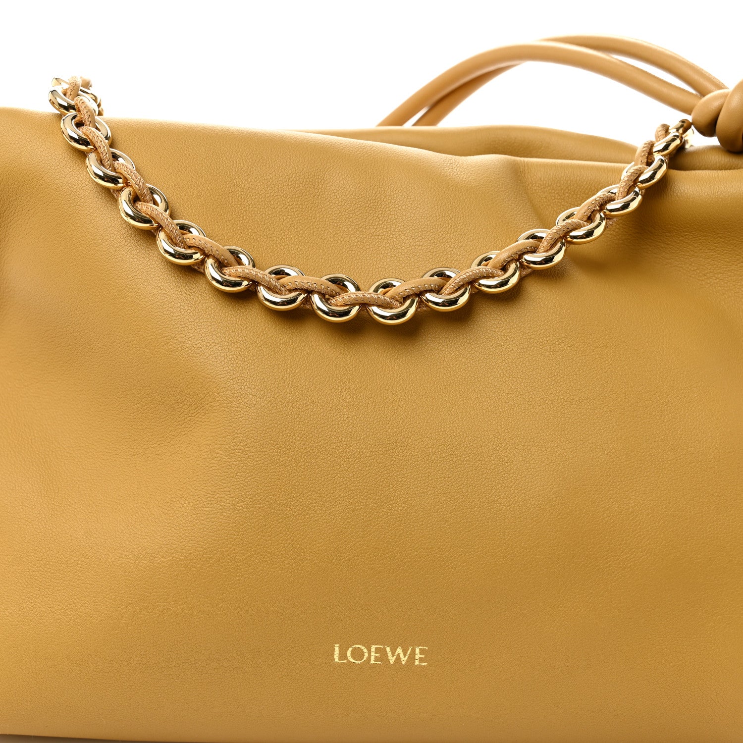 Loewe Mellow Nappa Donut Medium Chain Flamenco Knot Clutch Sahara 7 of 9