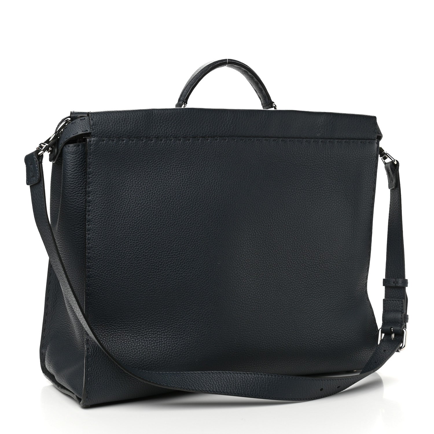 Fendi Cuoio Romano Selleria Monster Eyes Large Mens Peekaboo Iconic Essential Satchel Blue 3 of 12