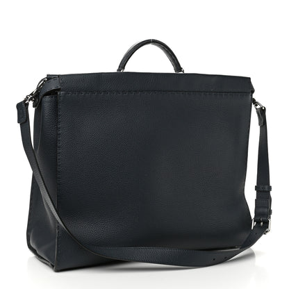 Fendi Cuoio Romano Selleria Monster Eyes Large Mens Peekaboo Iconic Essential Satchel Blue 3 of 12