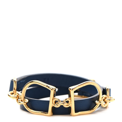 Hermes Swift Etrier Double Tour Bracelet T1 Deep Blue 1 of 6