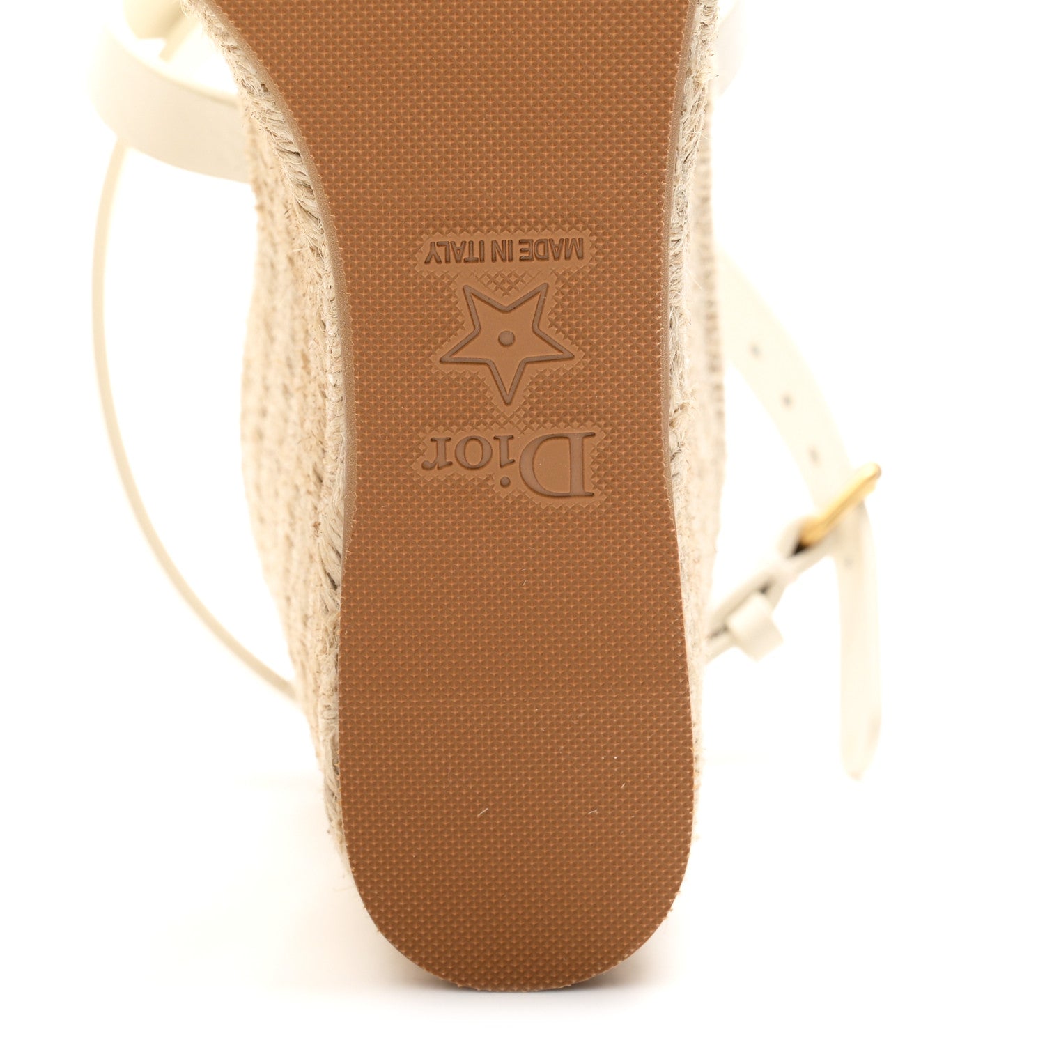 Christian Dior Calfskin D-Club Wedges Sandals 37.5 Off White 7 of 10