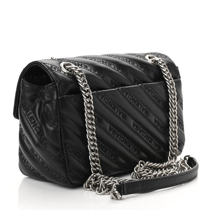 Balenciaga Calfskin Logo Matelasse S BB Round Shoulder Bag Black 2 of 8