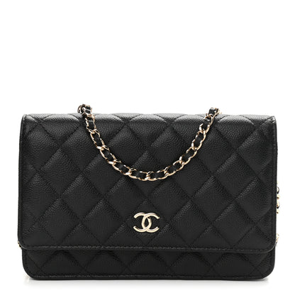 Chanel Caviar Quilted Tiny CC Wallet On Chain WOC Black 1 of 13