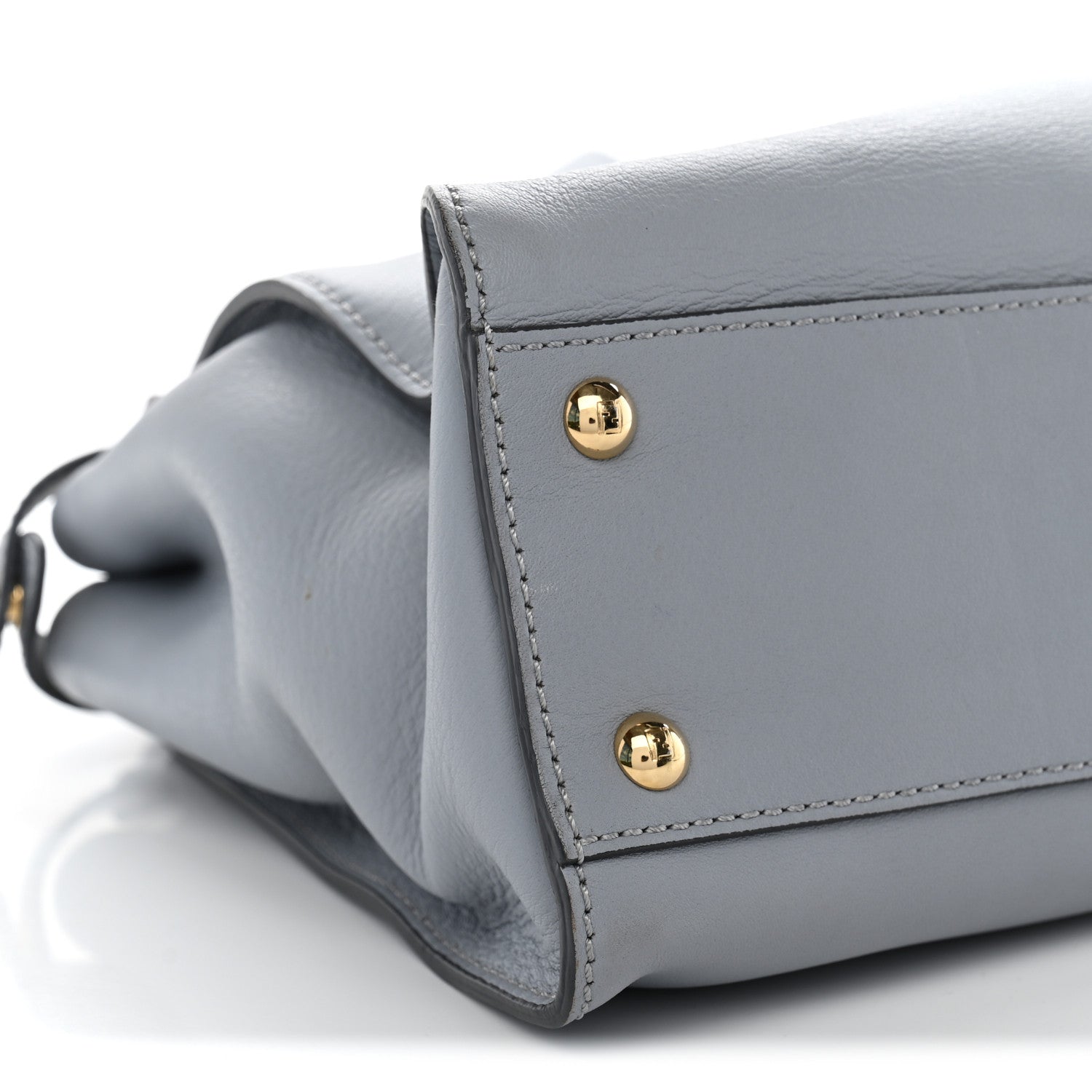 Fendi Vitello Seta Shiny Nappa Medium Peekaboo Iconic Satchel Ardesia Amido 9 of 10