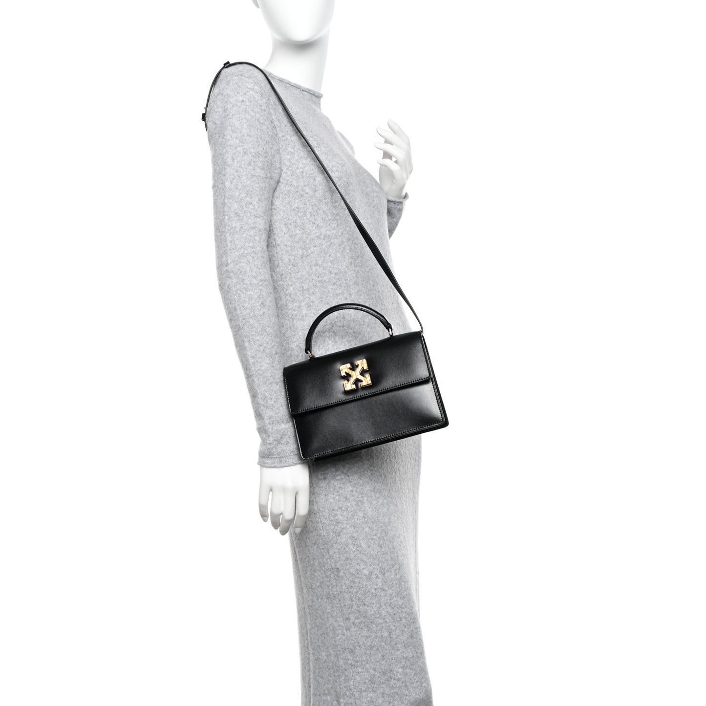 Calfskin Jitney 1.4 Top Handle Bag Black