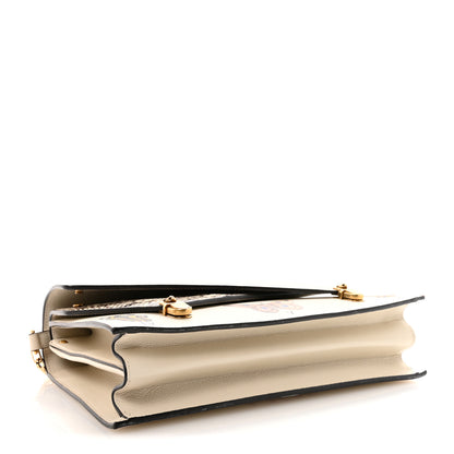 Gucci Calfskin Snakeskin Studded Medium Ottilia Top Handle Bag White 4 of 10