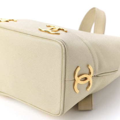 Chanel Caviar CC Bucket Shoulder Bag White 10 of 12