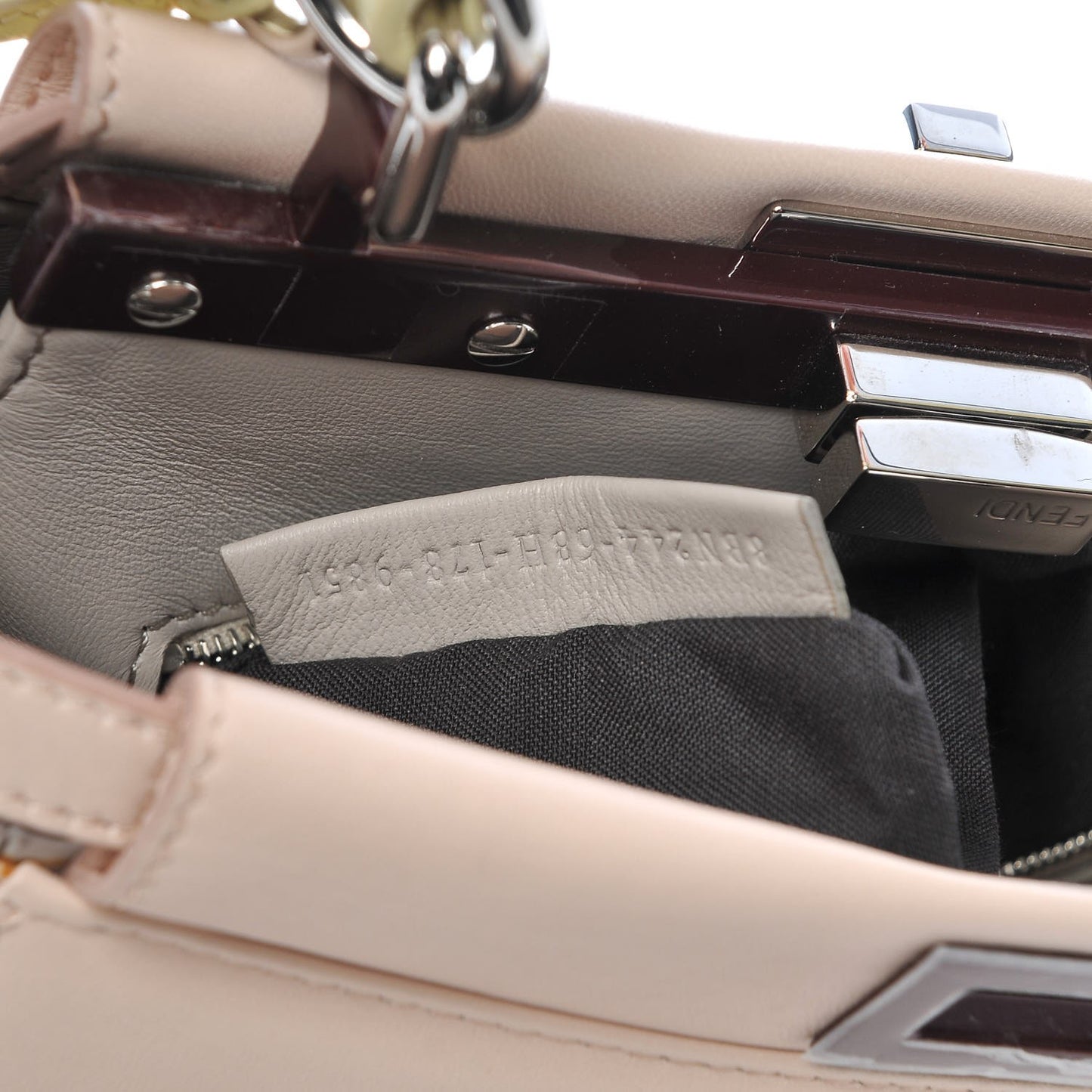Nappa Colorblock Mini Peekaboo Iconic Satchel Plaster Banana Grigio Polvere