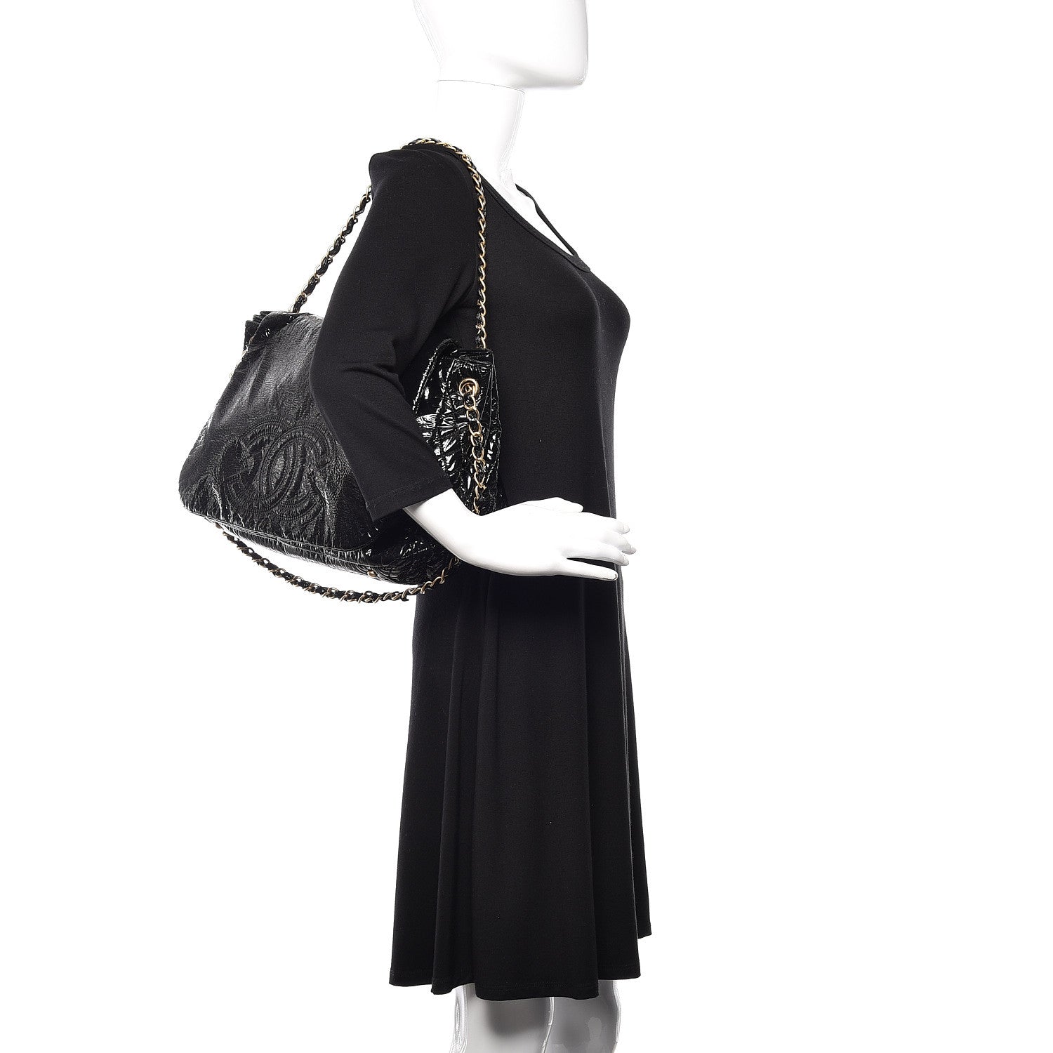 Chanel Vinyl XL Rock and Chain Flap Black 2 of 11