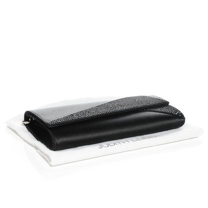Judith Leiber Crystal Satin Soft Clutch Black 4 of 6
