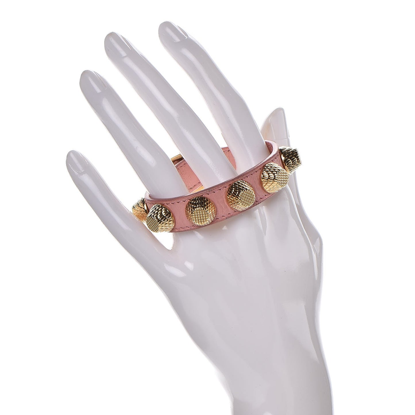 Agneau Giant 12 Gold Hardware Stud Bracelet S Rose Poudre