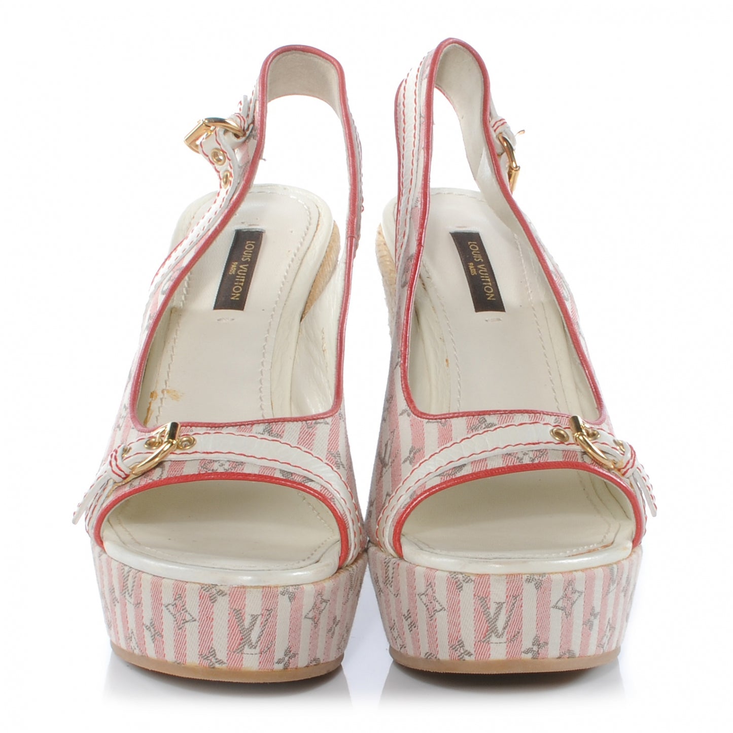 Mini Lin Croisette Anemone Wedges Sandals 38 Red