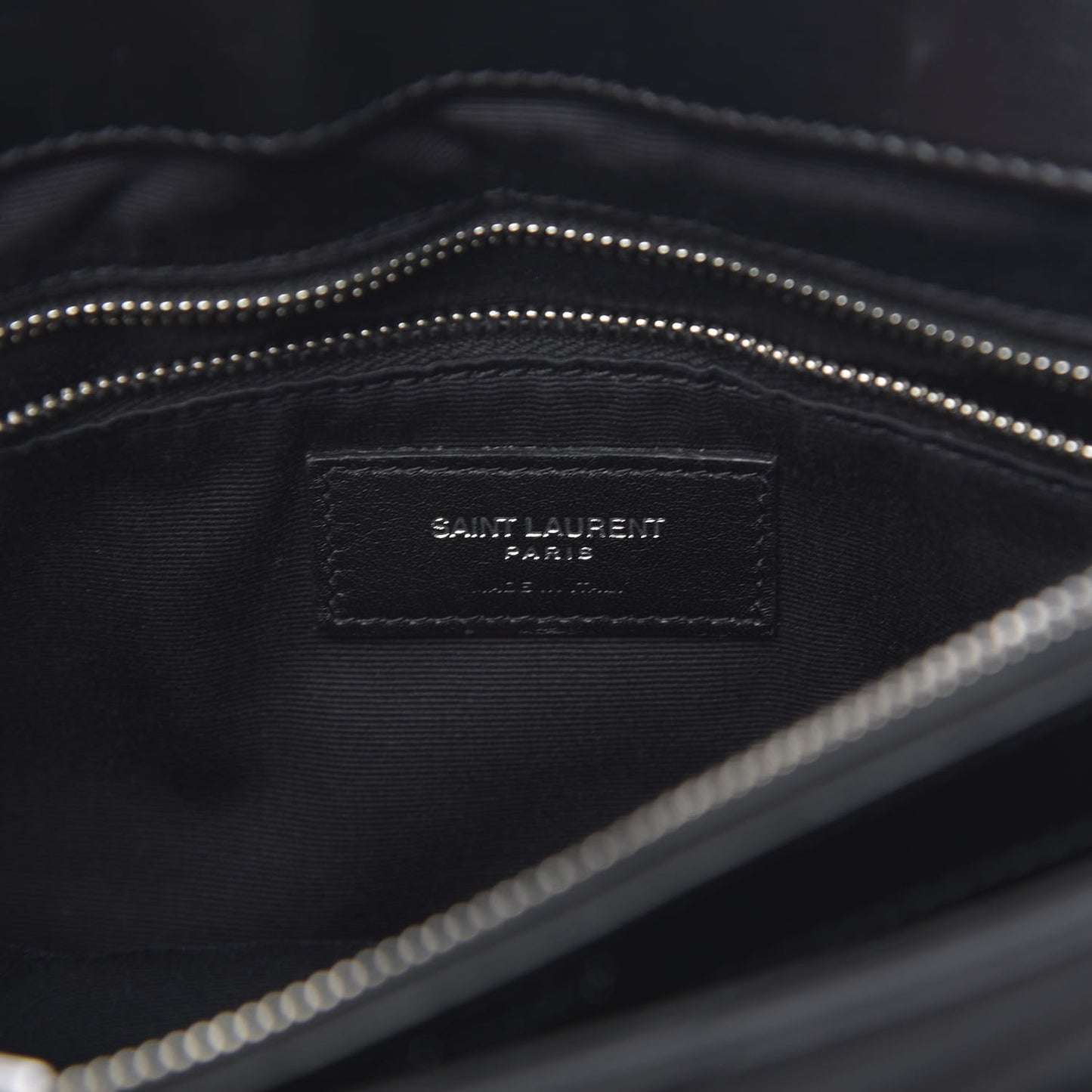 Calfskin Y Quilted Monogram Medium Loulou Chain Satchel Black