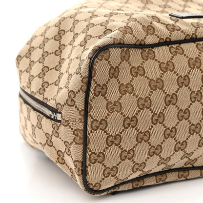 Gucci Monogram Dollar Calfskin O Drawstring Backpack Beige Ebony Testa di Moro Dark Chocolate 9 of 10