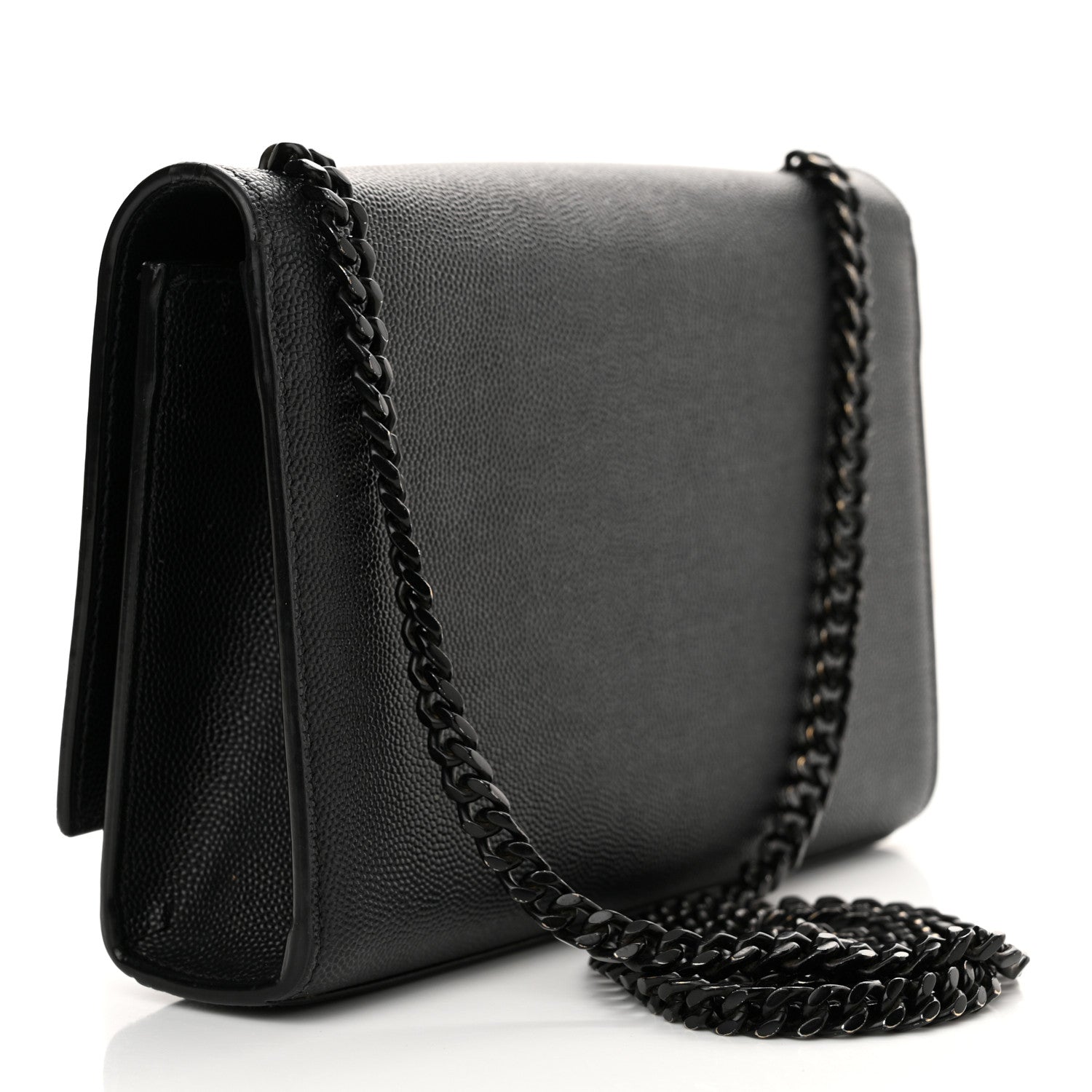Saint Laurent Grain De Poudre Small Monogram Monochrome Kate Satchel Black 3 of 22