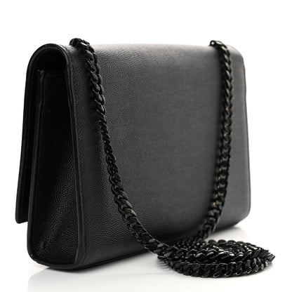 Saint Laurent Grain De Poudre Small Monogram Monochrome Kate Satchel Black 3 of 22