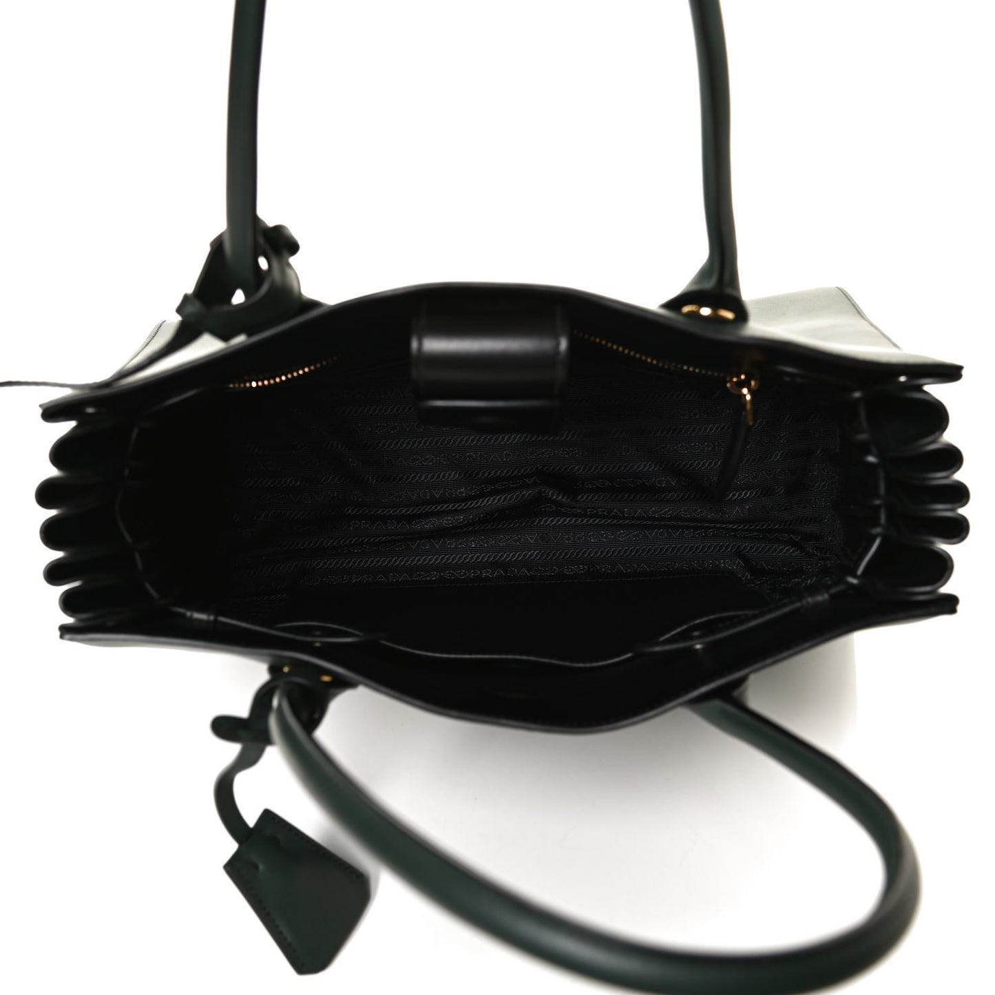 City Calfskin Medium Colorblock Bibliothèque Tote Green Black