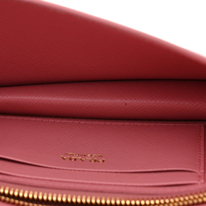 Prada Saffiano Metal Mini Flap Crossbody Wristlet Bag Petalo 5 of 10