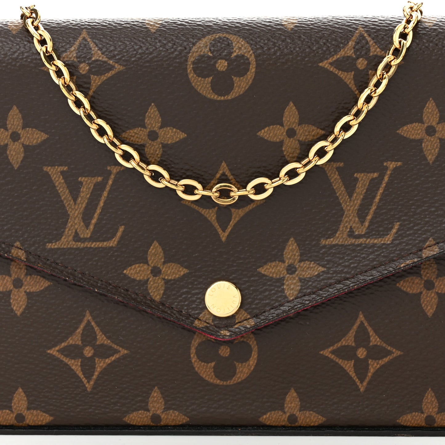 Monogram Pochette Felicie Chain Wallet Fuchsia