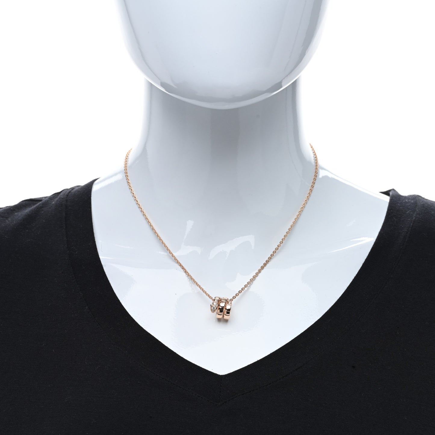 18K Rose Gold Diamond Serpenti Viper Demi Pave Pendant Necklace