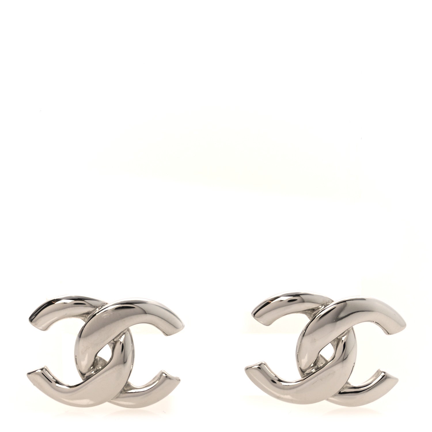 Chanel Metal CC Earrings  Silver 1 of 5