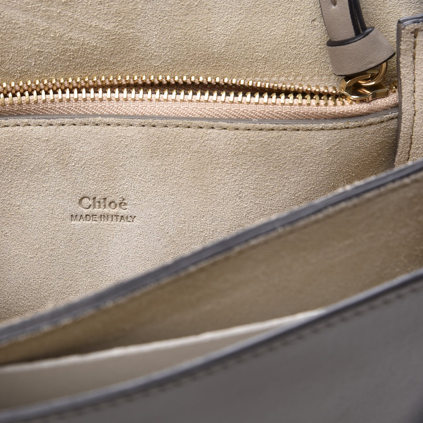 Calfskin Suede Medium Faye Shoulder Bag Motty Grey