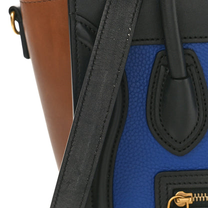 Celine Smooth Drummed Calfskin Nano Tri-Color Luggage Indigo 9 of 10
