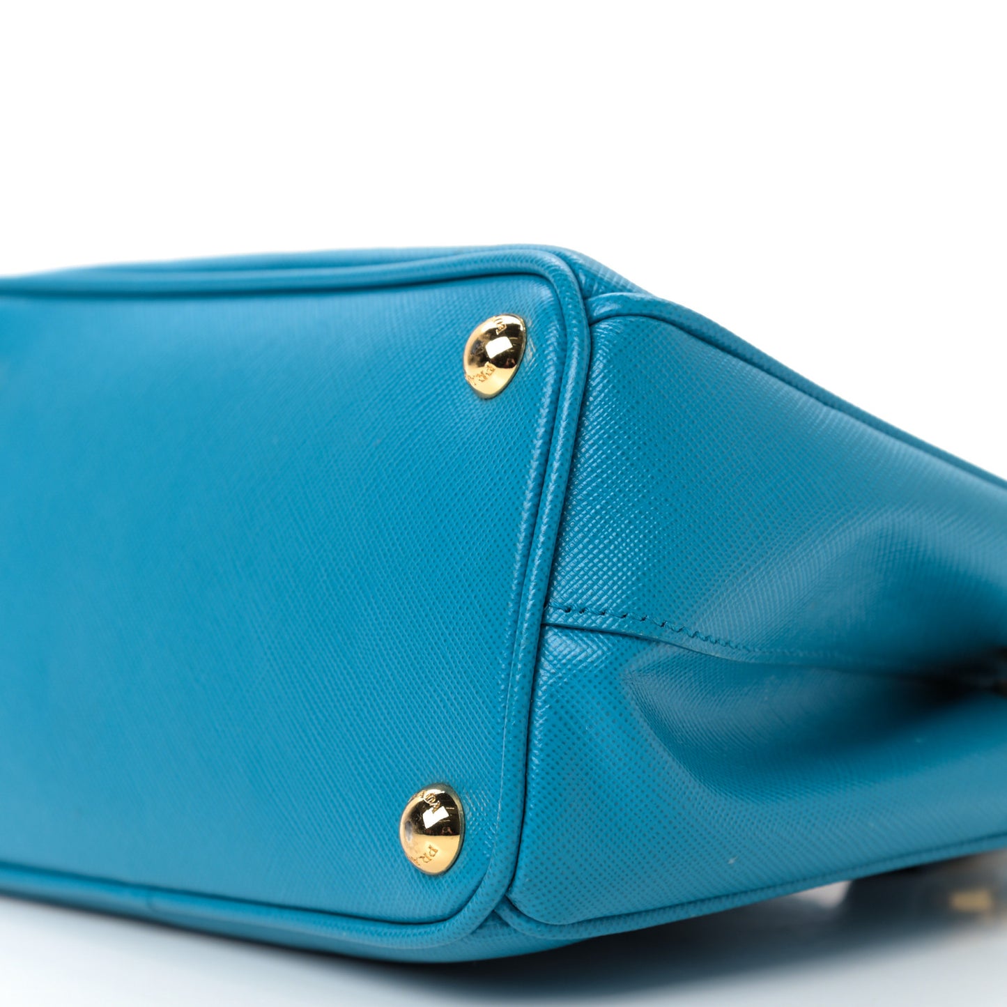 Saffiano Lux Micro Galleria Double Zip Tote Turchese