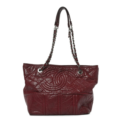 Chanel Aged Calfskin Small Shopping In Moscow Tote Burgundy 1 of 13