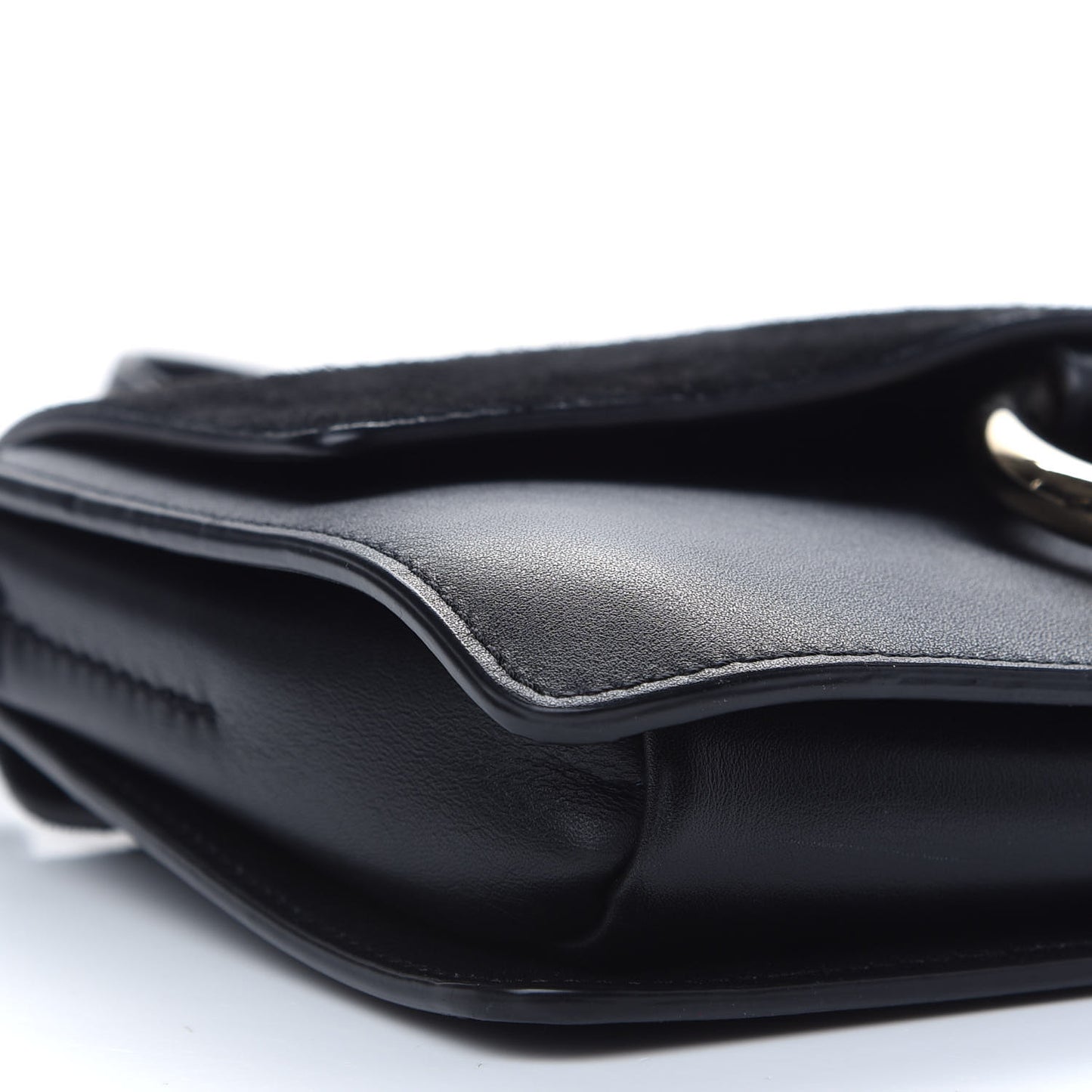Suede Calfskin Small Faye Shoulder Bag Black