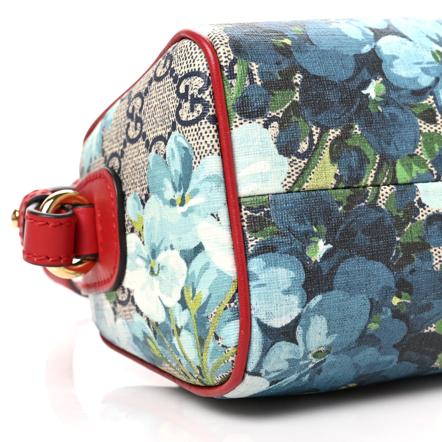 Gucci GG Supreme Monogram Blooms Mini Boston Navy Blue Hibiscus 8 of 9