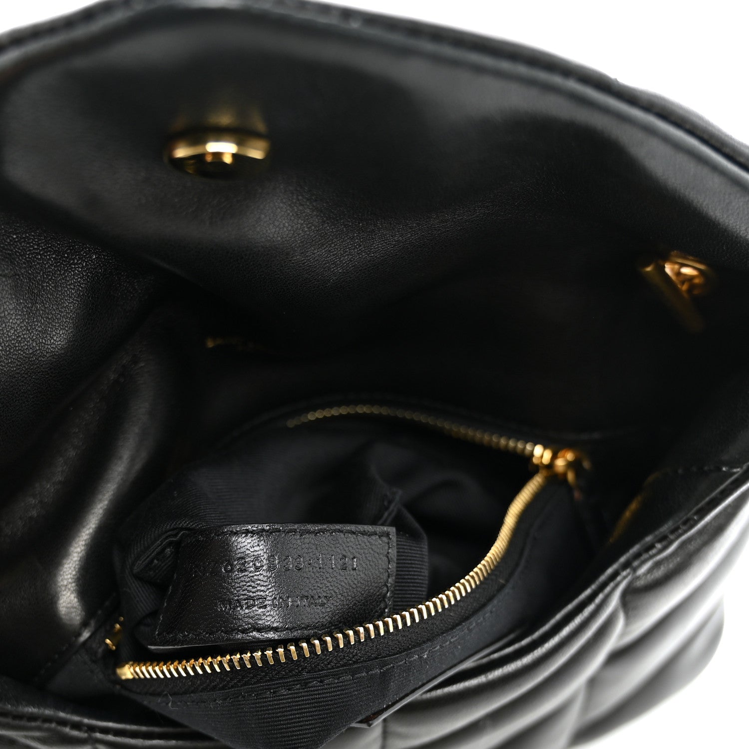 Saint Laurent Lambskin Quilted Toy Loulou Puffer Monogram Chain Satchel Black 6 of 9
