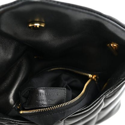Saint Laurent Lambskin Quilted Toy Loulou Puffer Monogram Chain Satchel Black 6 of 9