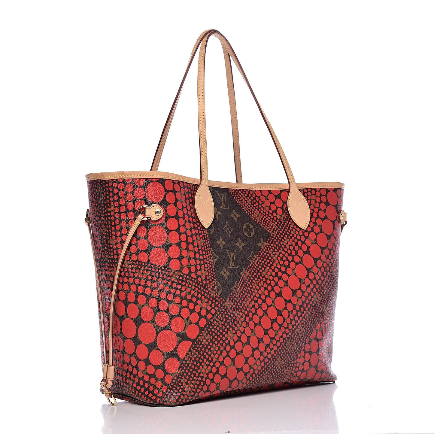 Monogram Kusama Waves Neverfull MM Red