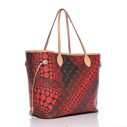 Louis Vuitton Monogram Kusama Waves Neverfull MM Red 3 of 11