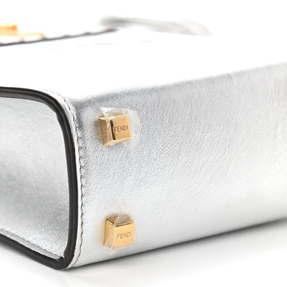 Fendi Vitello Catalan Mirror Plexiglass Mini Fendi Sunshine Shopper Tote Argento 9 of 12