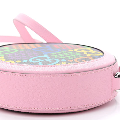 Gucci GG Supreme Monogram Psychedelic Round Shoulder Bag Black Multicolor Sugar Pink 9 of 9