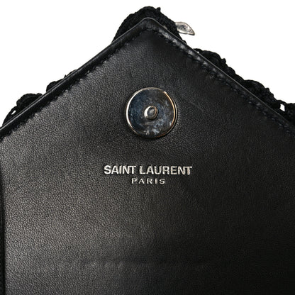 Saint Laurent Calfskin Crochet Baby Monogram Chain Satchel Black 6 of 10