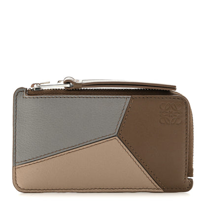 Loewe Calfskin Puzzle Colorblock Coin Card Holder Asphalt 1 of 8